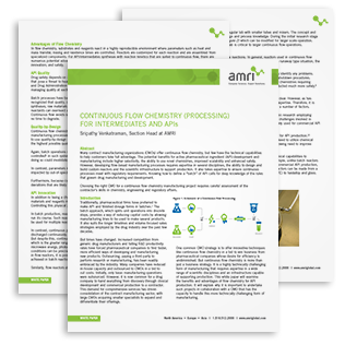 AMRI White Paper: Continuous Flow Chemistry (Processing) for ...